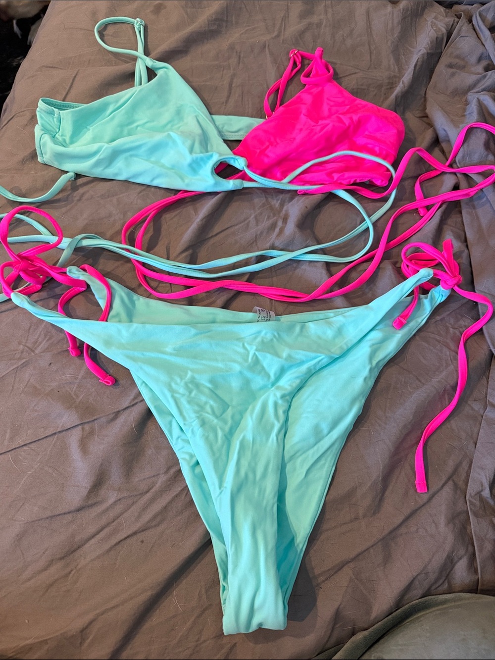 Pink and Blue Bikini